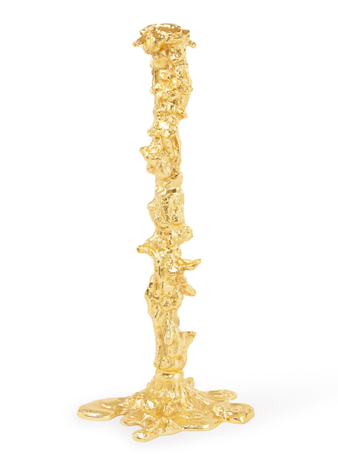 POLSPOTTEN Drip kandelaar 50 cm  - voorkant goud