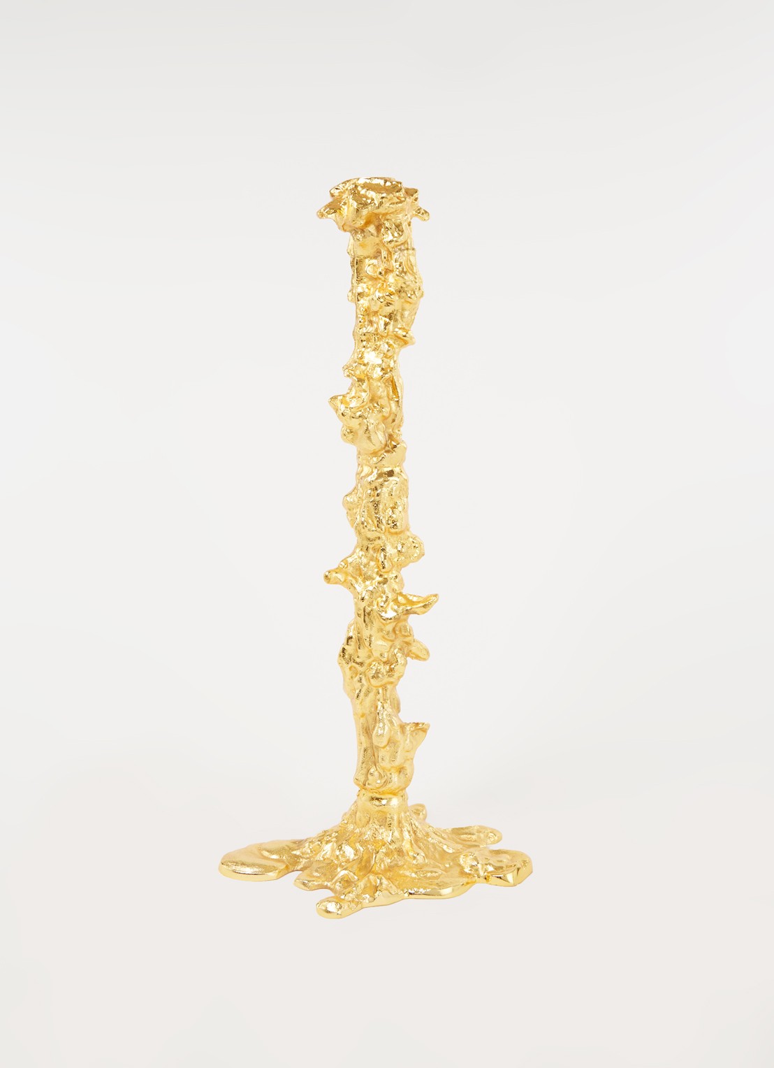 POLSPOTTEN Drip kandelaar 50 cm  - voorkant 2 goud