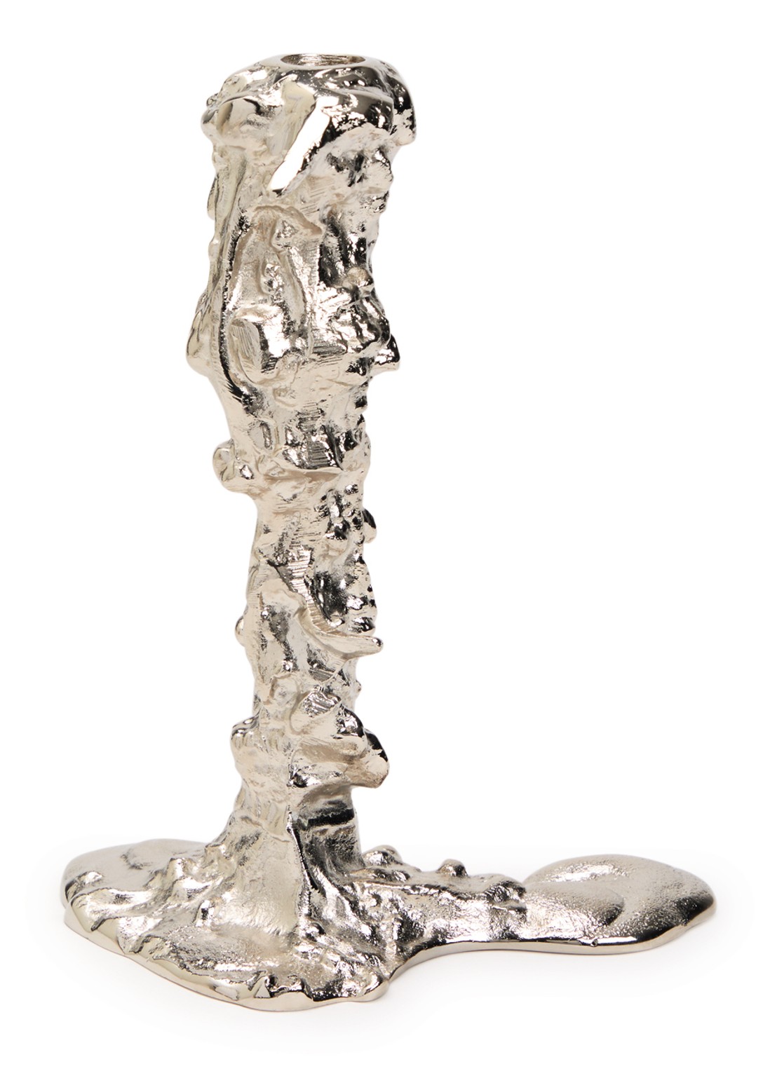 POLSPOTTEN Drip L kandelaar 25 cm - voorkant 2 zilver