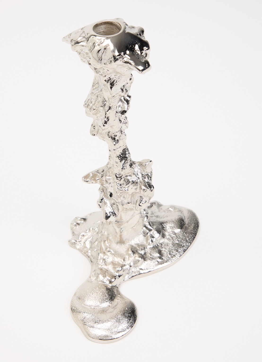 POLSPOTTEN Drip L kandelaar 25 cm - voorkant 3 zilver