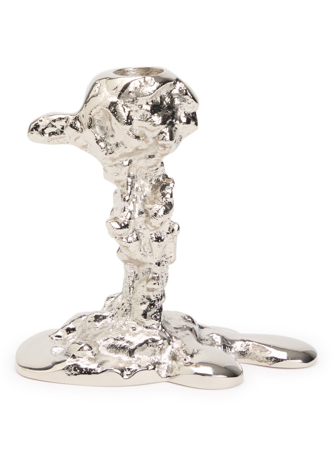 POLSPOTTEN Drip S kandelaar 14 cm - voorkant zilver