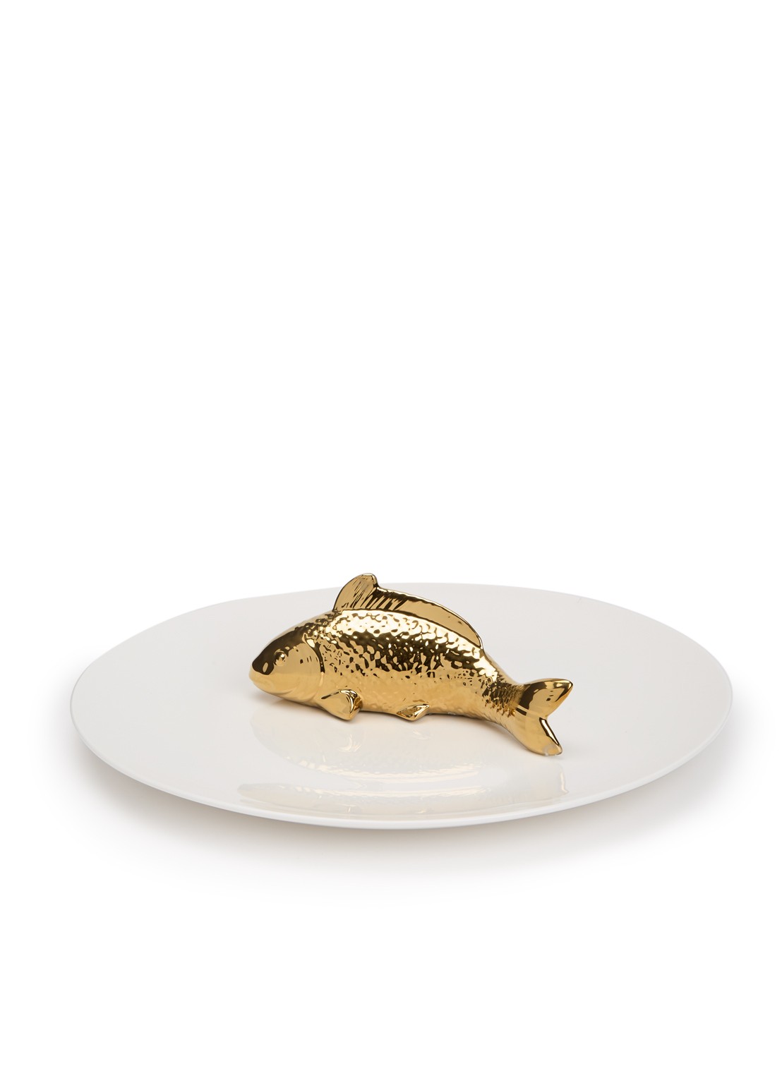 POLSPOTTEN Fish serveerschaal 40 cm - voorkant wit