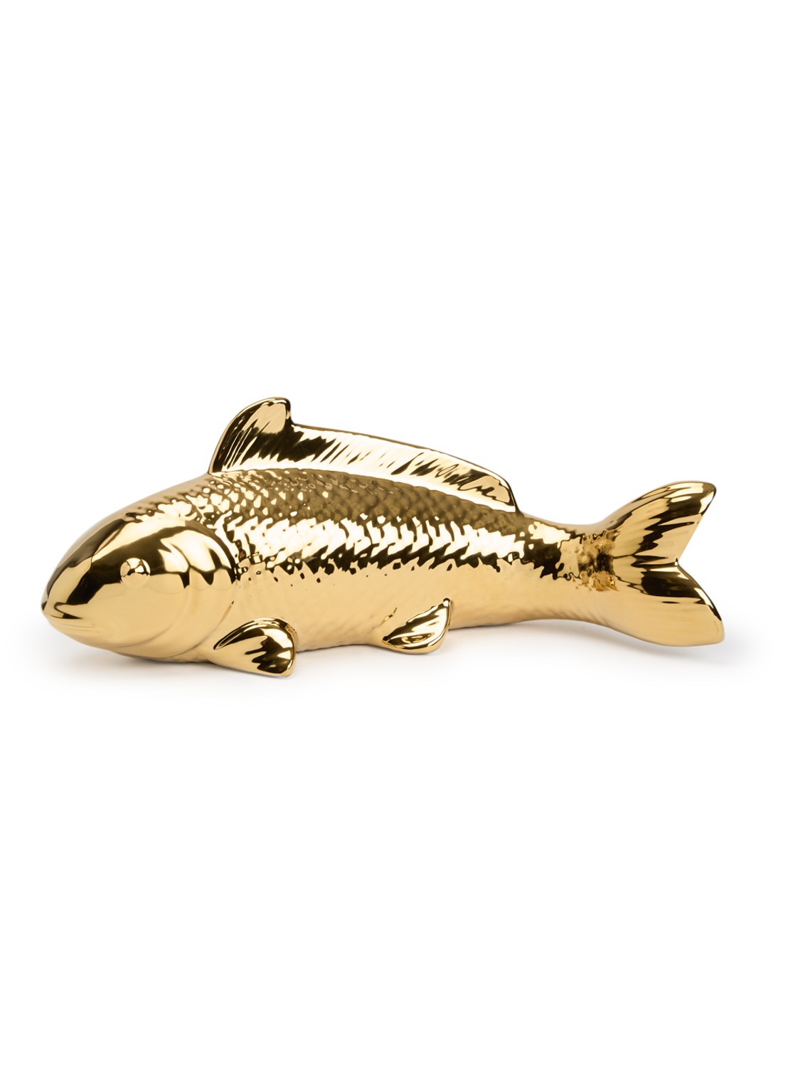 POLSPOTTEN Fish spaarpot 36 cm - voorkant goud