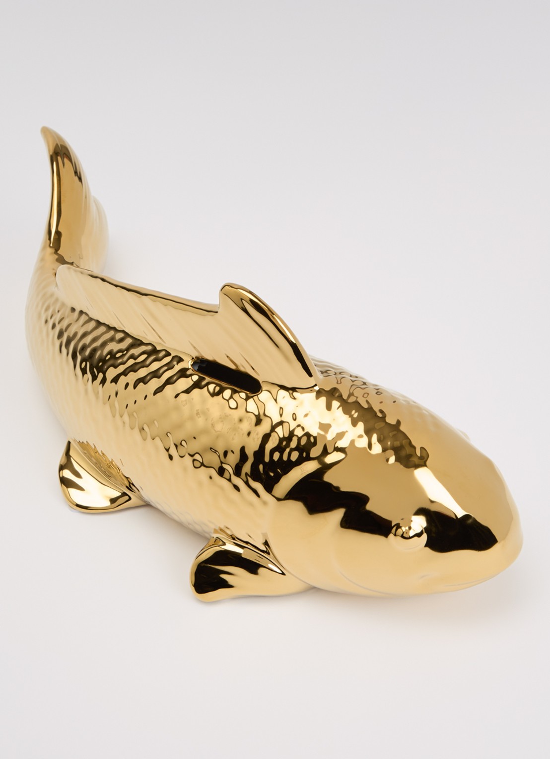 POLSPOTTEN Fish spaarpot 36 cm - voorkant 2 goud