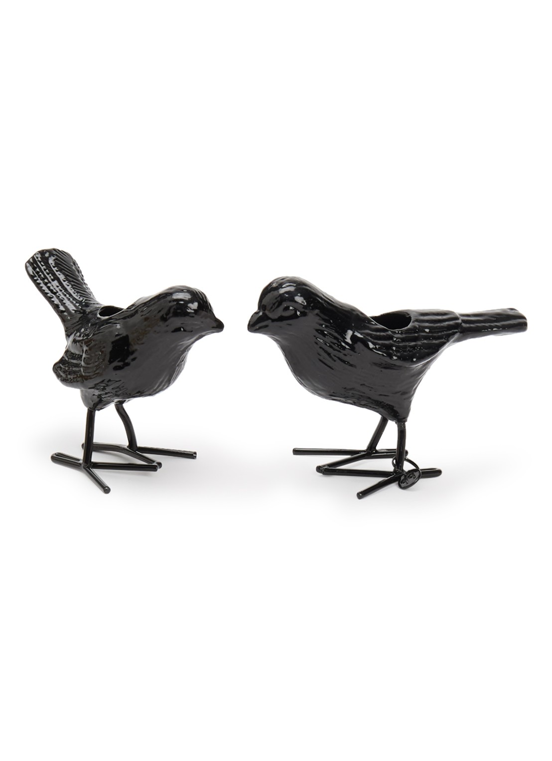 POLSPOTTEN Flock of birds kandelaar 5 cm set van 2 - voorkant 2 zwart