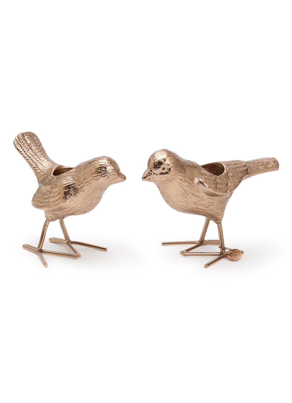 POLSPOTTEN Flock of Birds kandelaar 5 cm set van 2 - voorkant roségoud