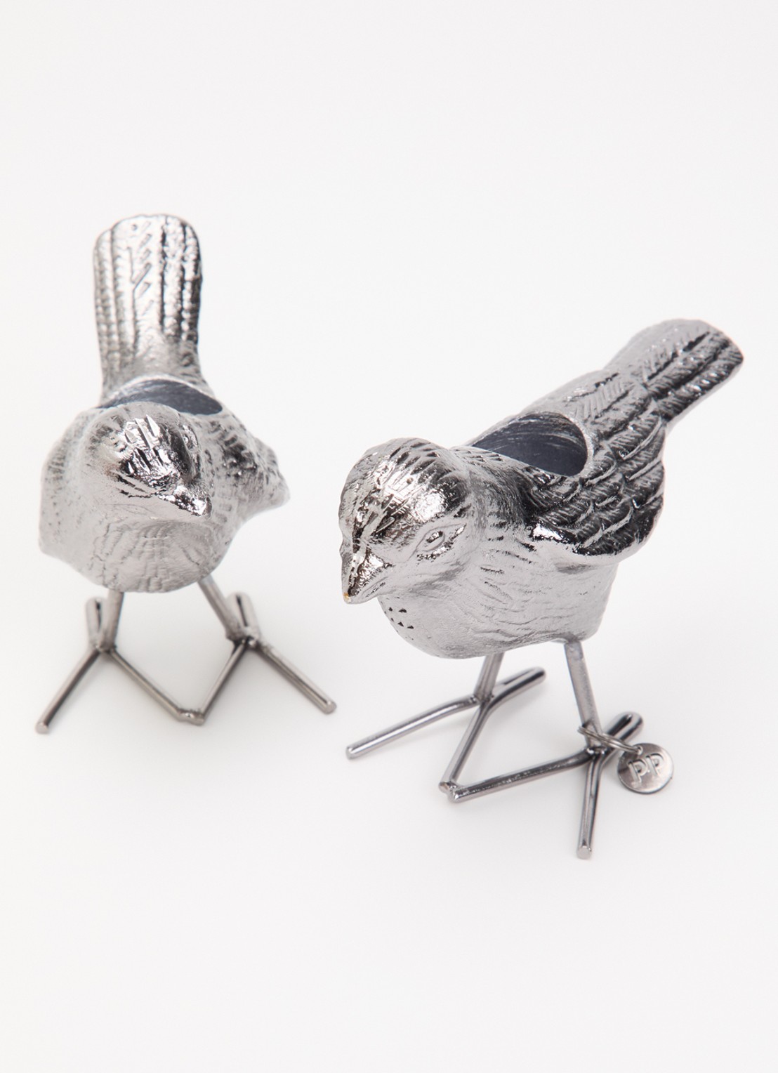 POLSPOTTEN Flock Of Birds kandelaar set van 2 - voorkant 2 zilver