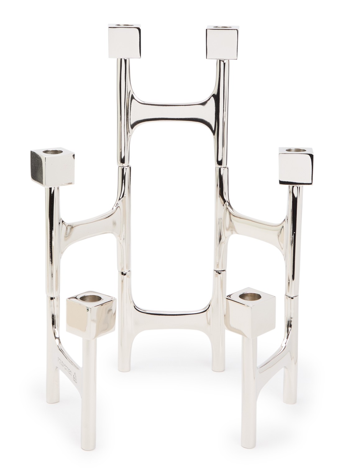 POLSPOTTEN Folding kandelaar 40 cm  - voorkant zilver