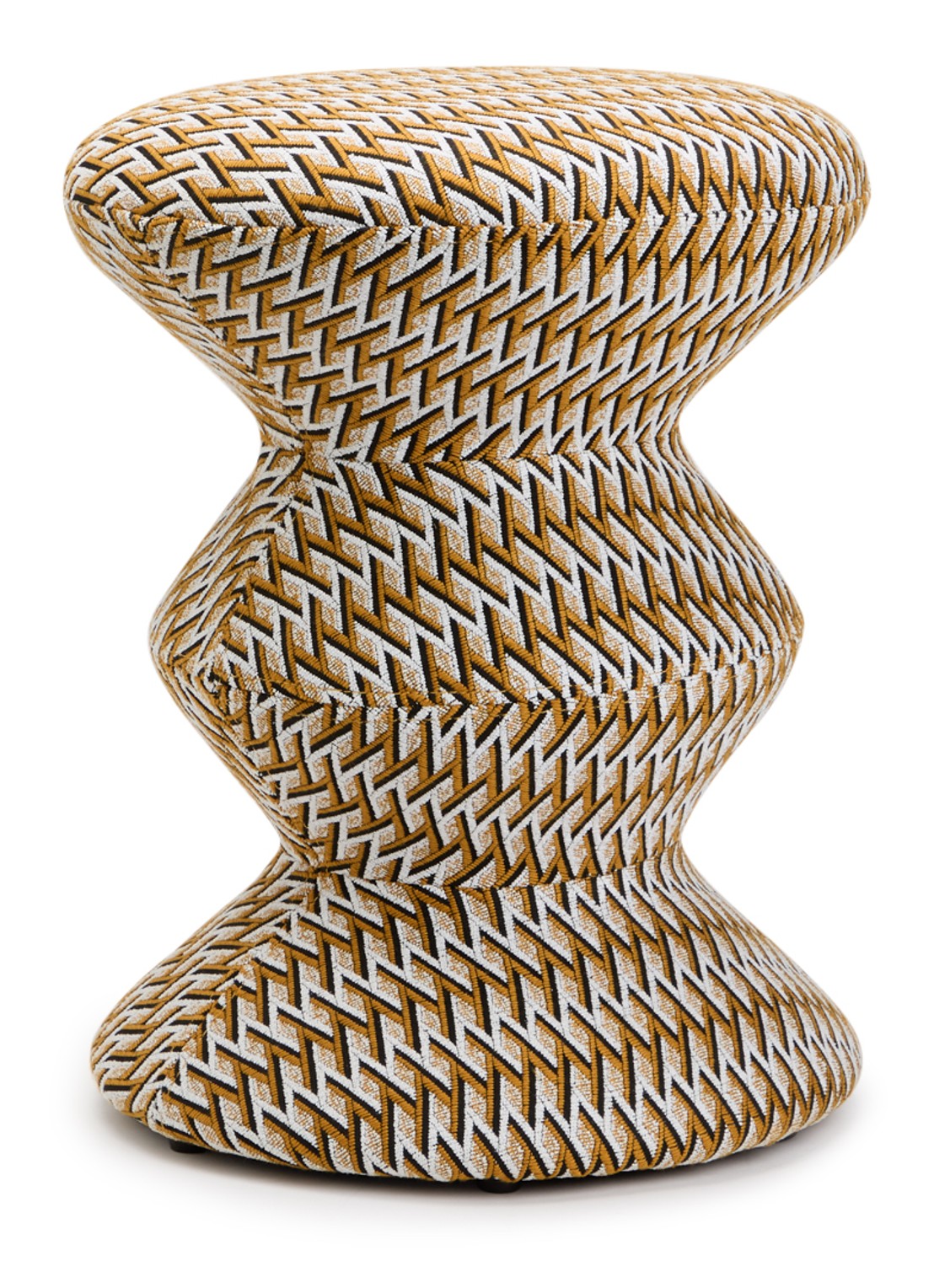 POLSPOTTEN Geo Zig Zag kruk 47 cm - voorkant oranje