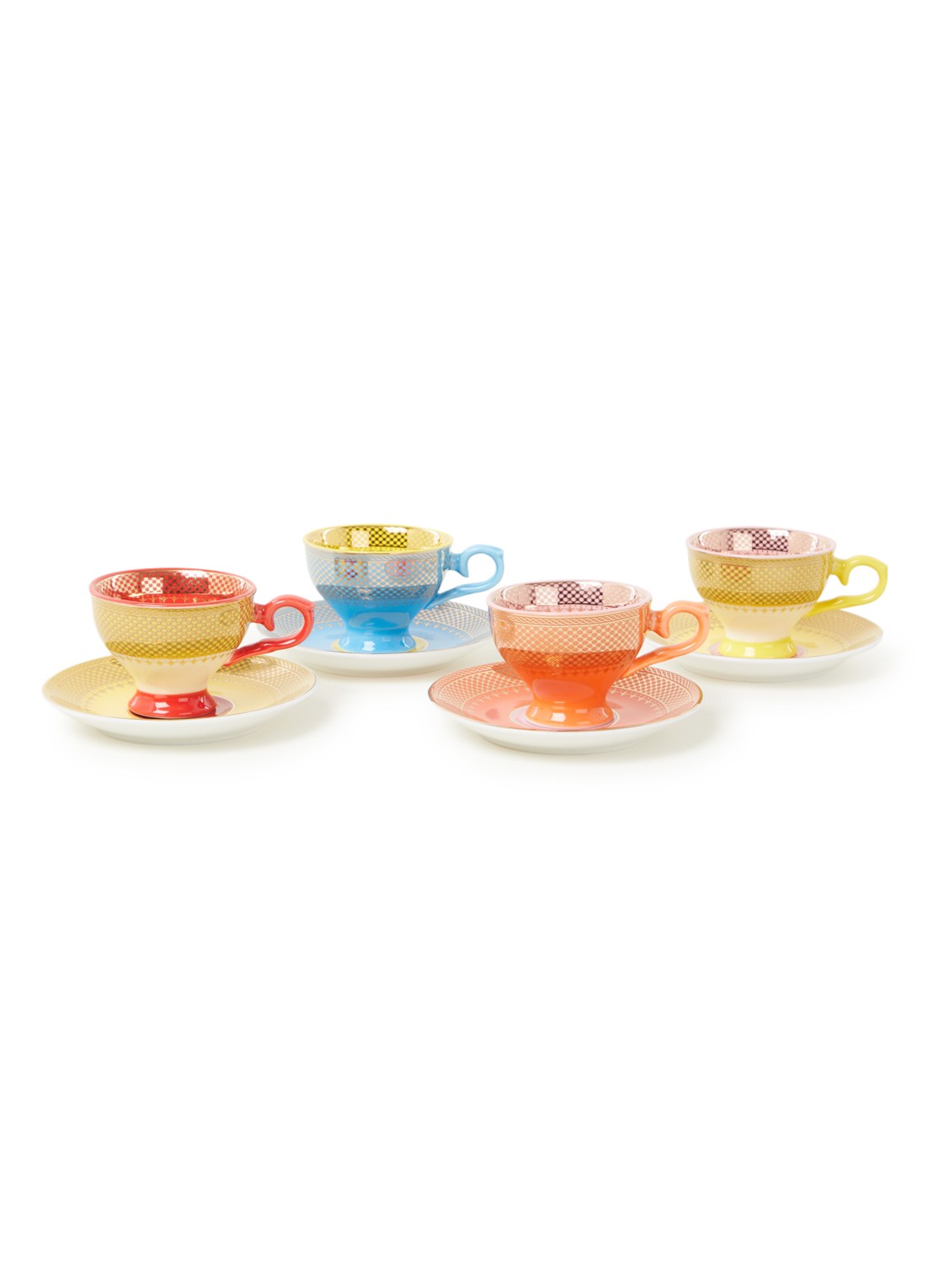 POLSPOTTEN Grandma espressokopje 9 cl set van 4 - voorkant multicolor
