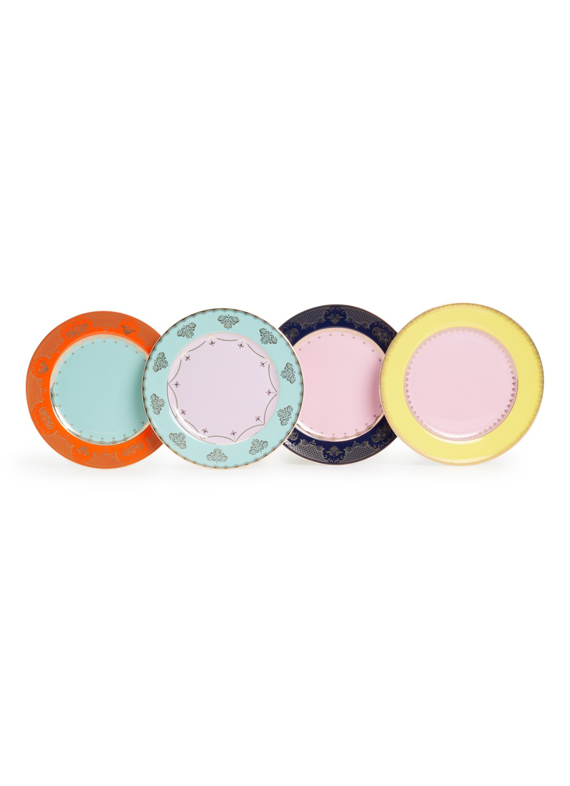 POLSPOTTEN Grandpa dinerbord set van 4  - voorkant multicolor