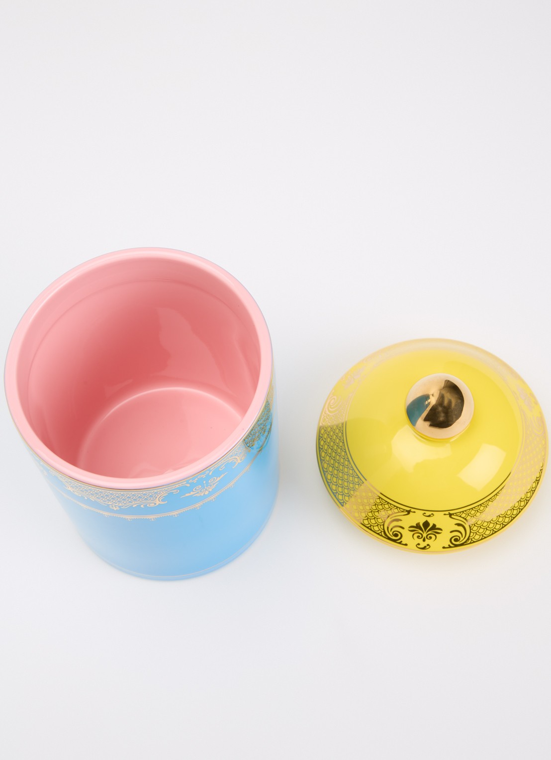 POLSPOTTEN Grandpa M voorraadpot 20 cm - voorkant 2 blauw