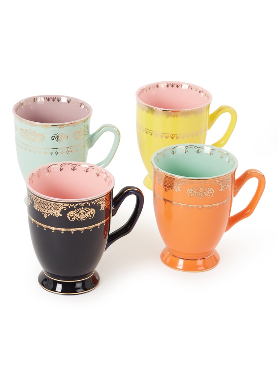 POLSPOTTEN Grandpa mok 30 cl set van 4 - voorkant multicolor