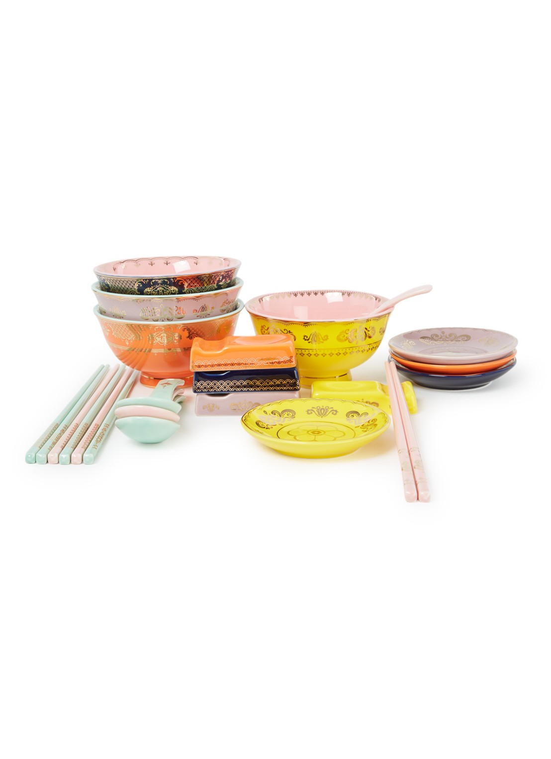 POLSPOTTEN Grandpa serviesset 16-delig - voorkant 2 multicolor