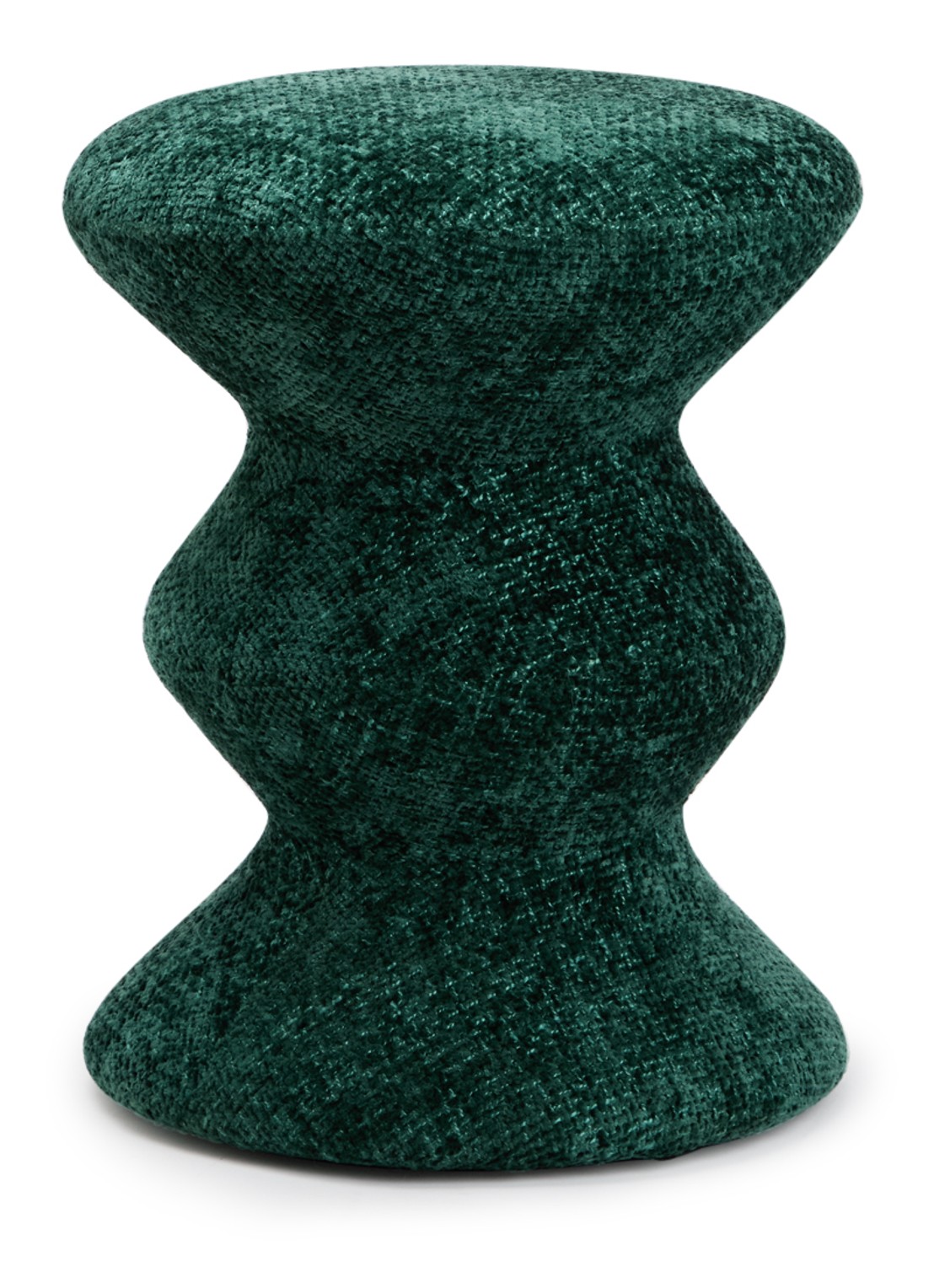 POLSPOTTEN Greenish Zig Zag kruk 47 cm - voorkant donkergroen