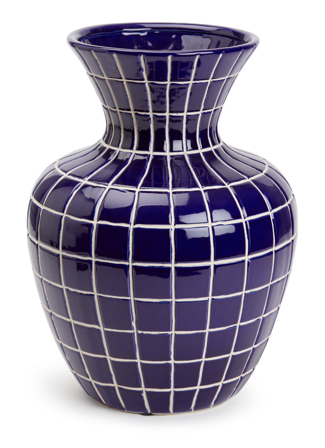 POLSPOTTEN Hamam vaas 40 cm - voorkant donkerblauw