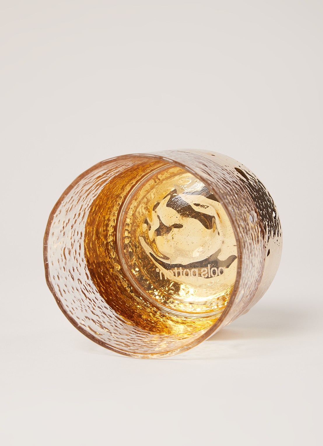 POLSPOTTEN Hurricane waxinelichthouder 10 cm - detail goud