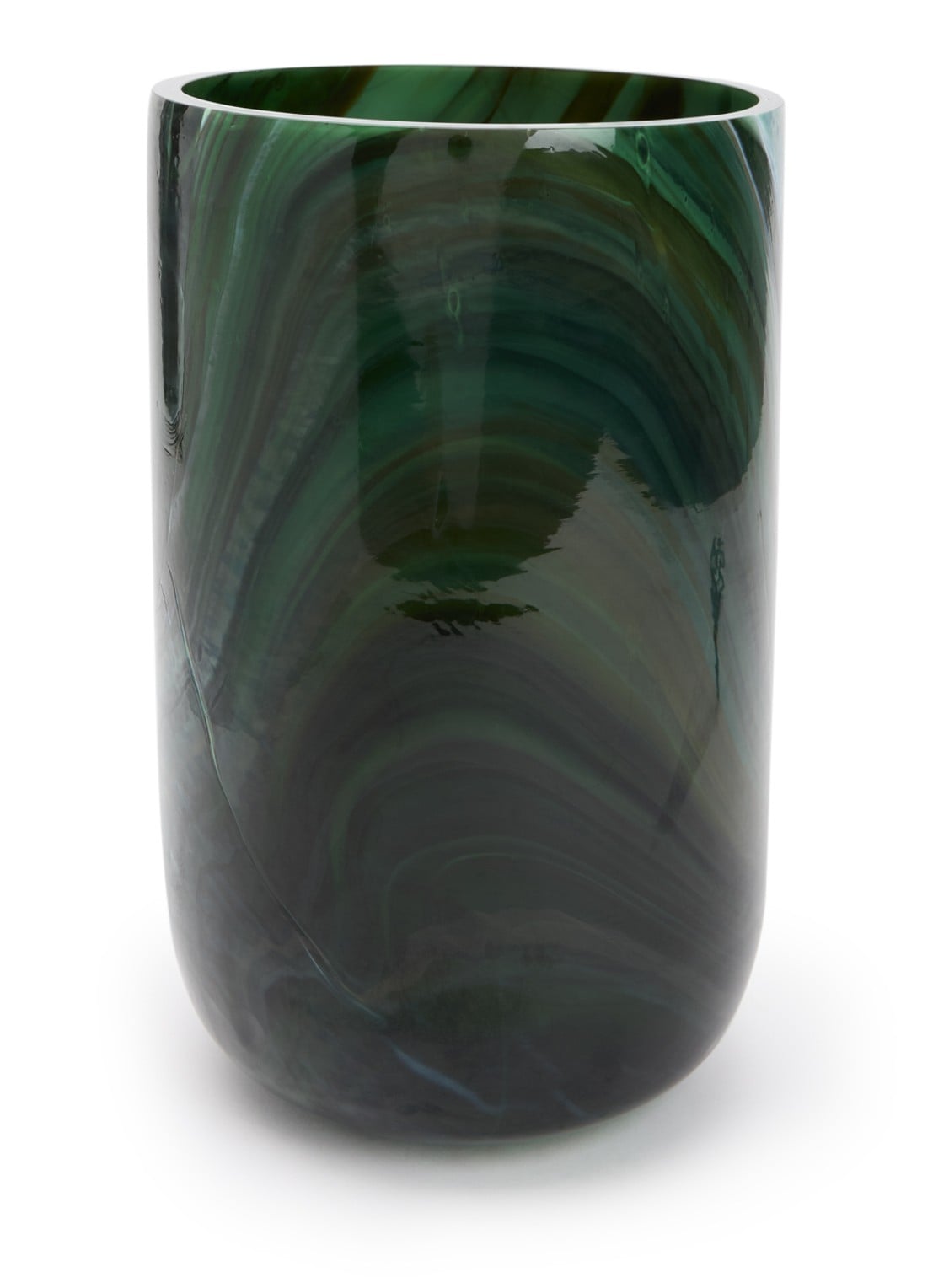 POLSPOTTEN Marbled M vaas 30 cm  - voorkant groen