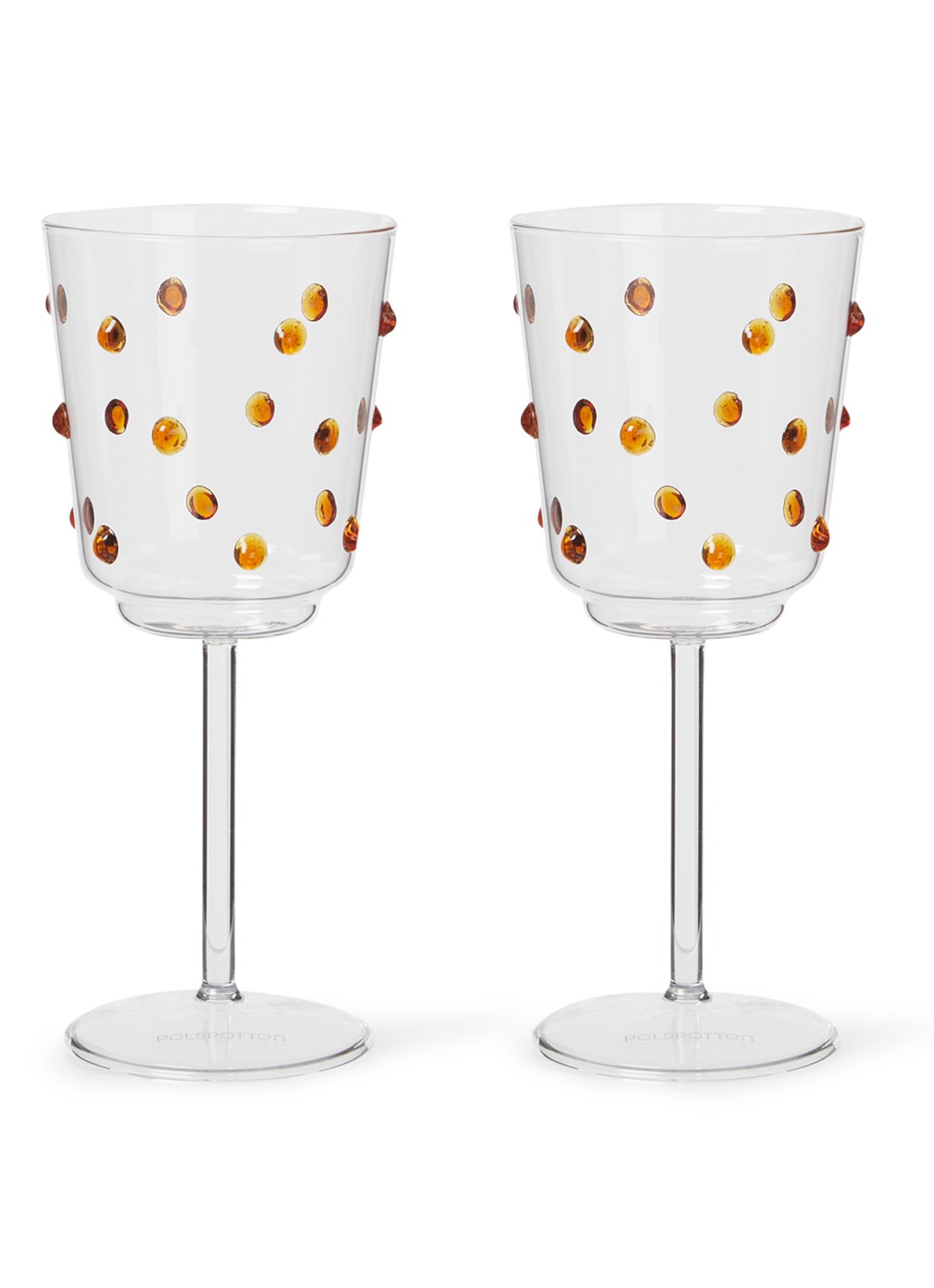 POLSPOTTEN Nob wijnglas 35 cl set van 2 - voorkant geel