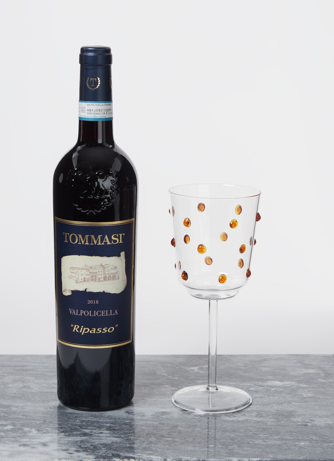 POLSPOTTEN Nob wijnglas 35 cl set van 2 - voorkant 2 geel