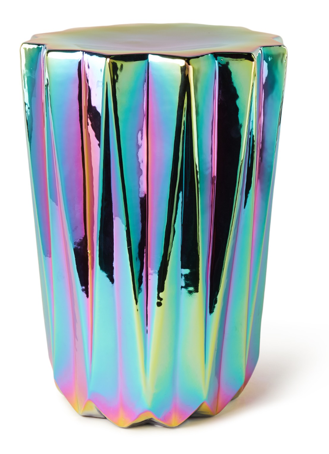 POLSPOTTEN Oily Folds kruk 32 cm - voorkant multicolor