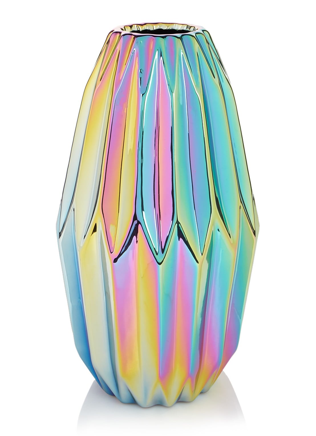 POLSPOTTEN Oily Folds vaas 34 cm - voorkant multicolor