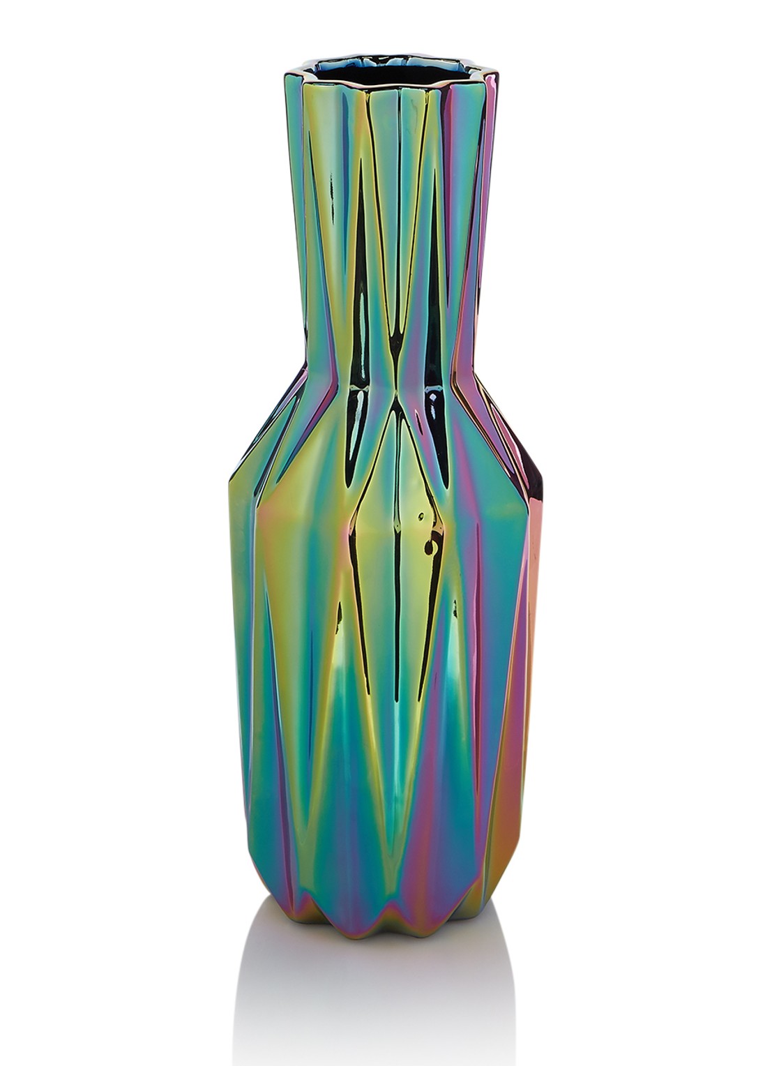 POLSPOTTEN Oily Folds vaas 40 cm - voorkant 2 multicolor