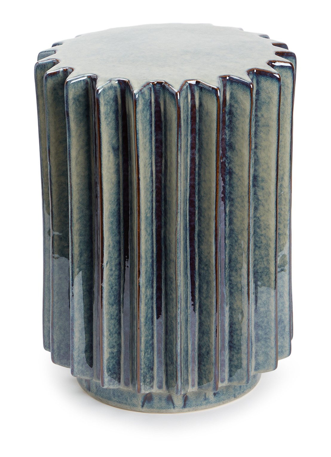 POLSPOTTEN Okra bijzettafel 34 cm - voorkant olijfgroen
