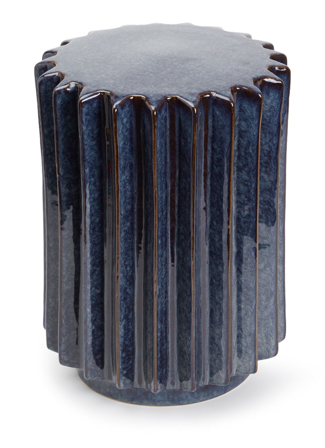 POLSPOTTEN Okra bijzettafel 34 cm - voorkant donkerblauw