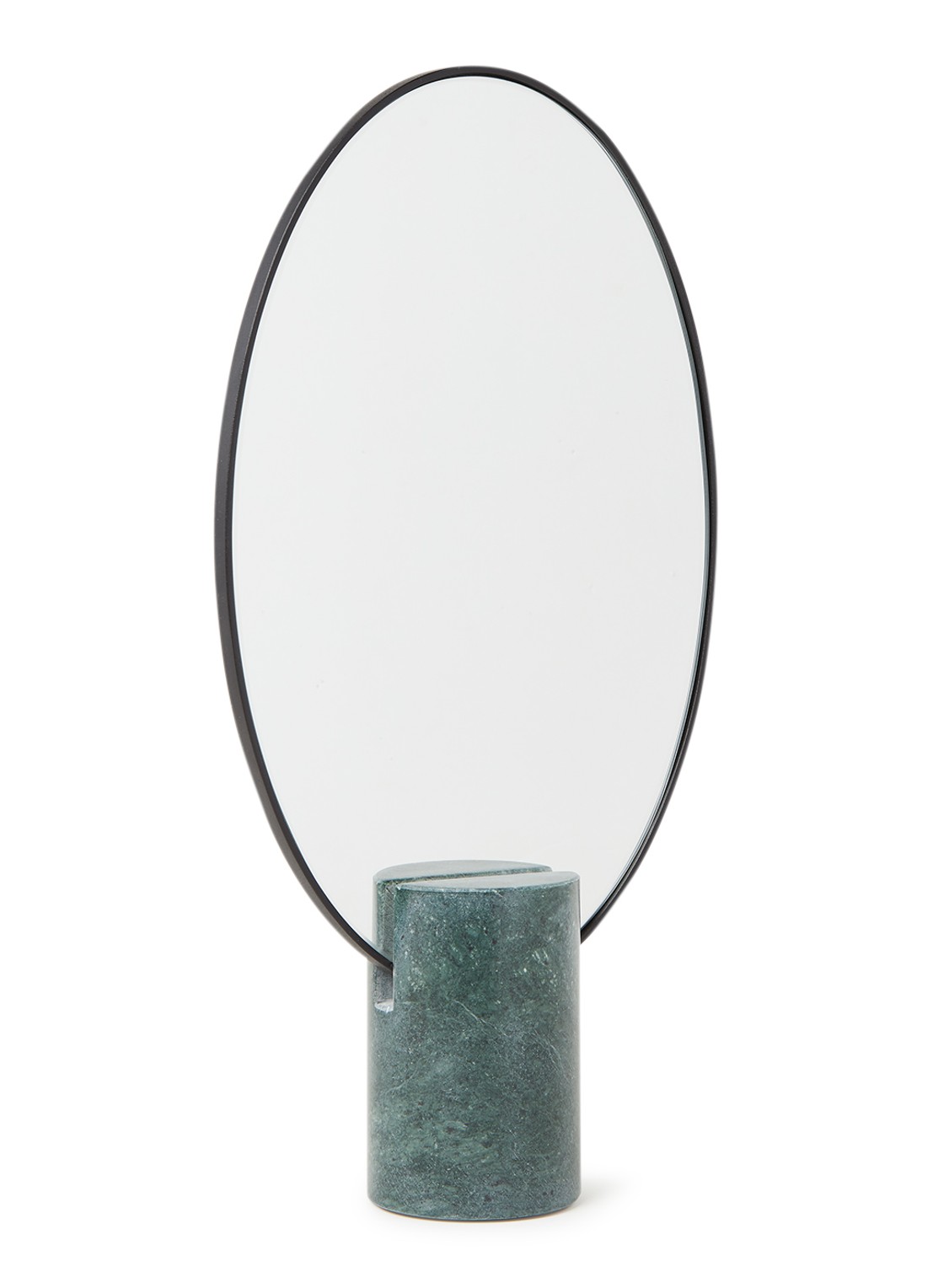 POLSPOTTEN Oval marble green tafelspiegel 29 x 20 cm - voorkant groen