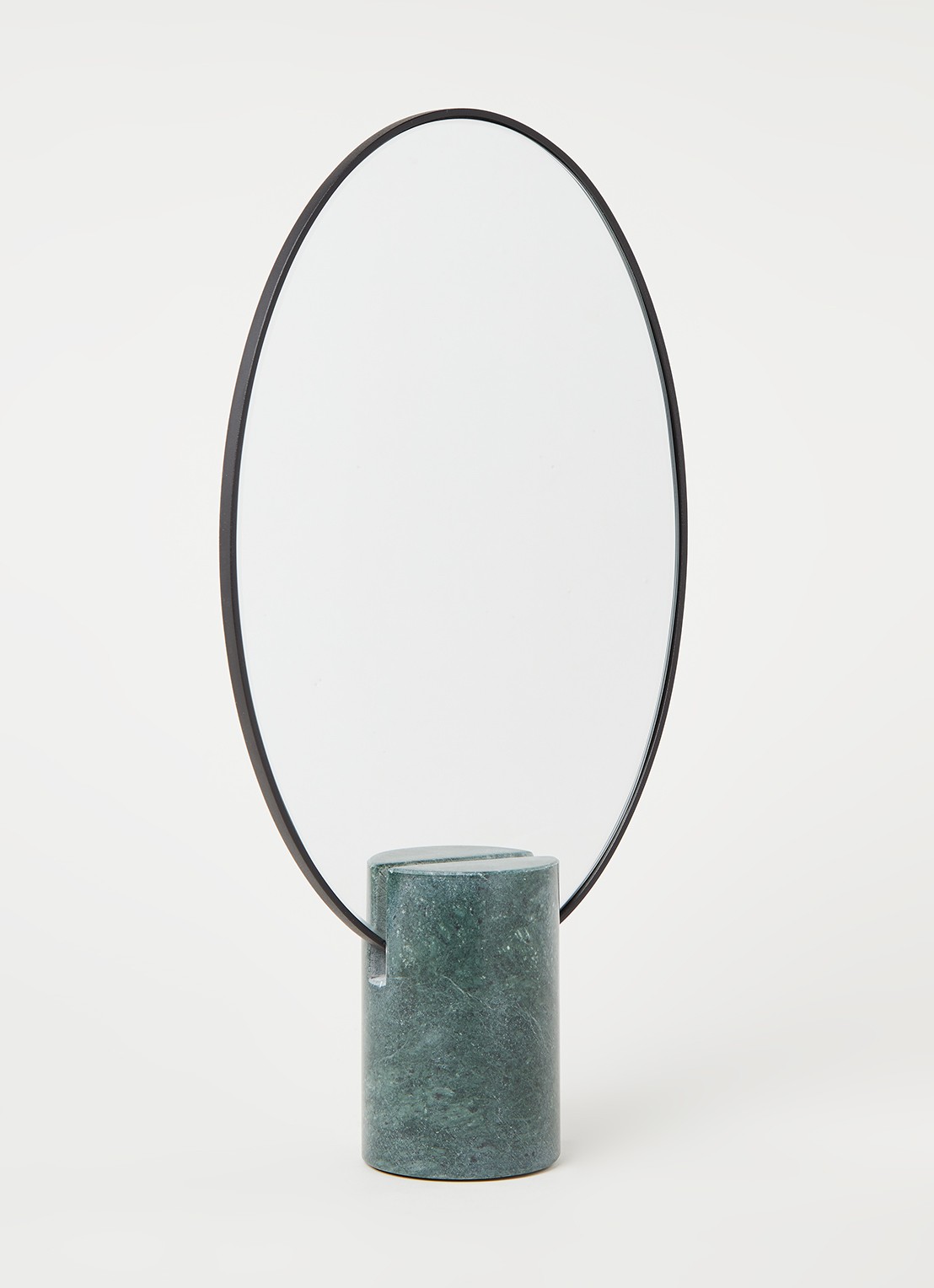 POLSPOTTEN Oval marble green tafelspiegel 29 x 20 cm - voorkant 2 groen