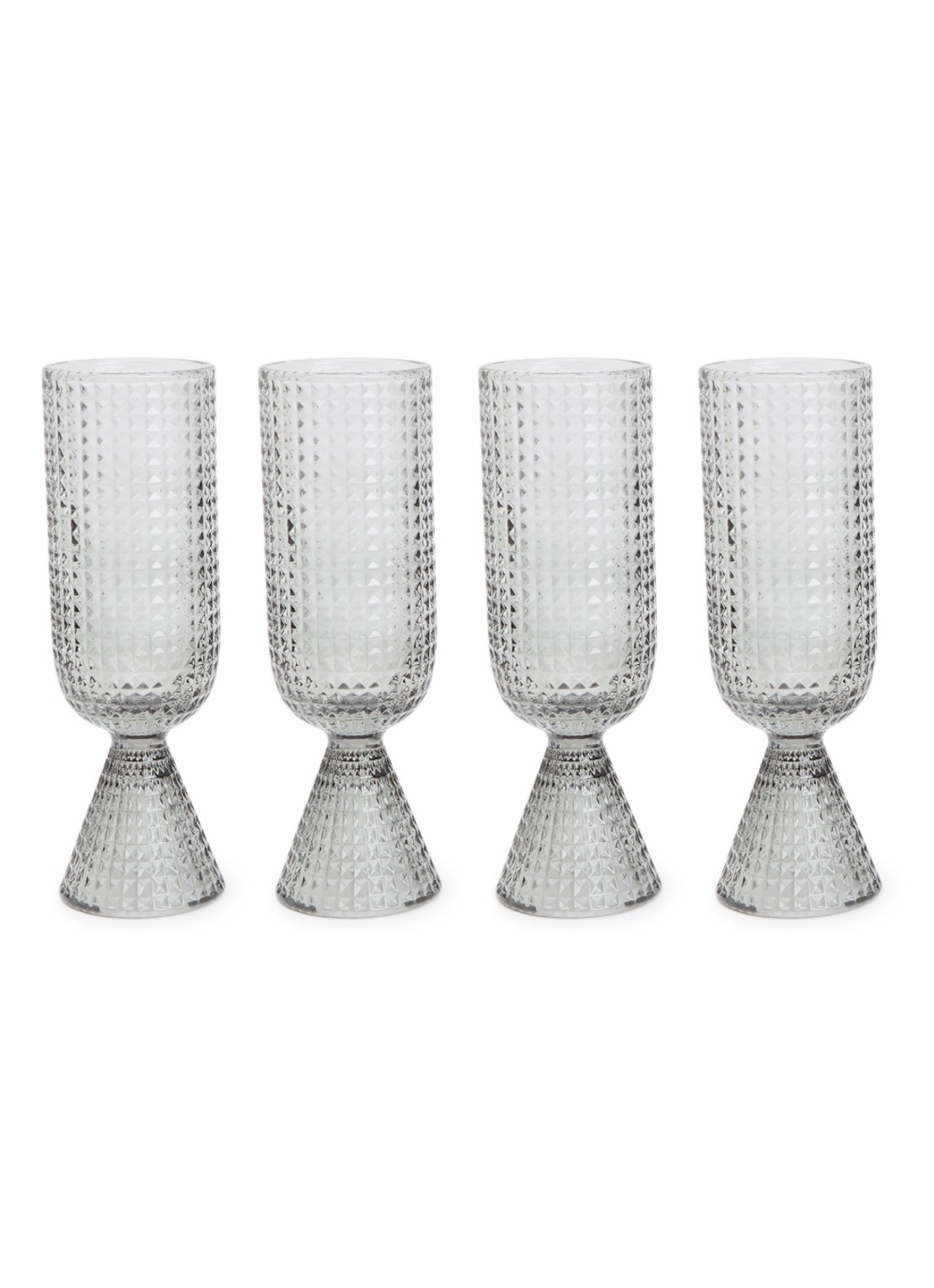 POLSPOTTEN Rooftop champagneglas 22 cl set van 4 - voorkant 2 lichtgrijs