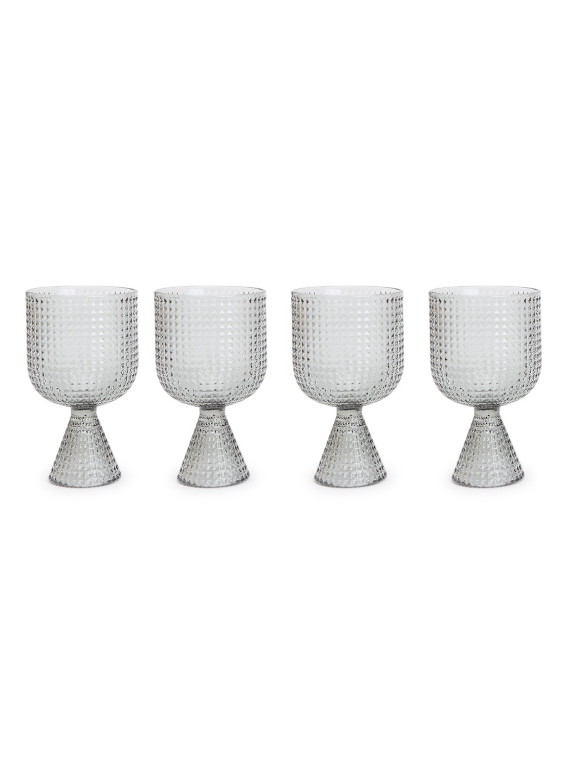 POLSPOTTEN Rooftop wijnglas 39 cl set van 4 - voorkant lichtgrijs