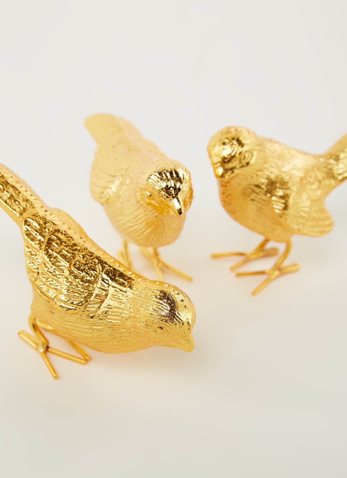 POLSPOTTEN Sparrow mus ornament set van 3 - detail goud