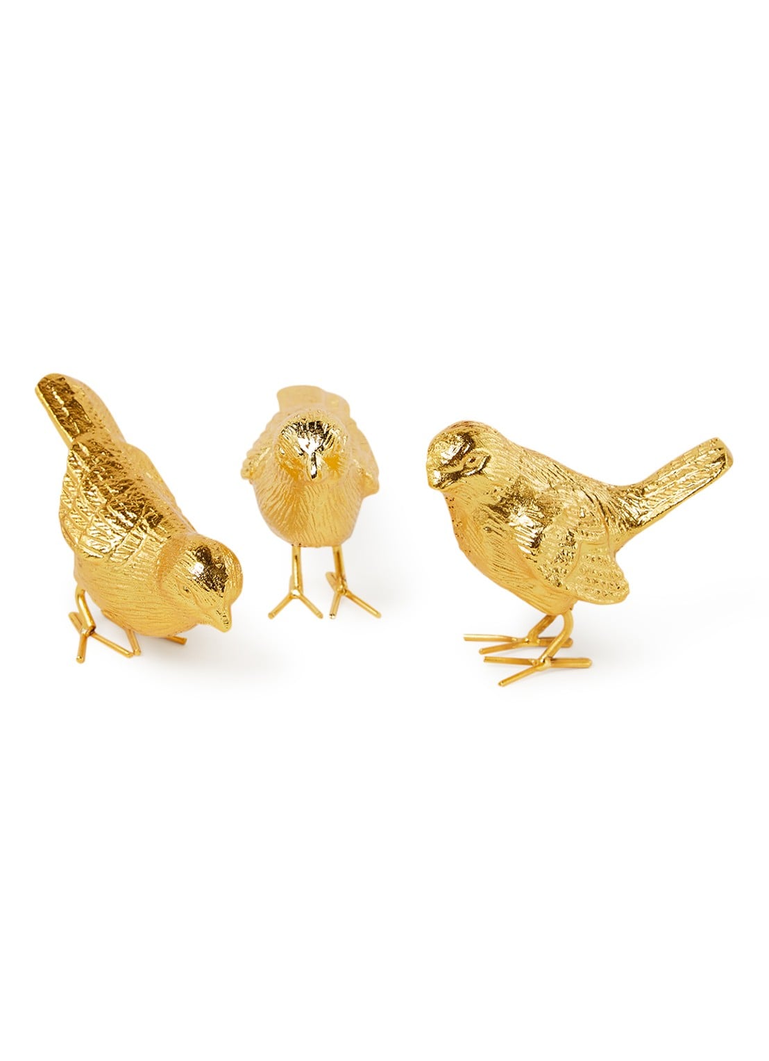 POLSPOTTEN Sparrow mus ornament set van 3 - voorkant 2 goud
