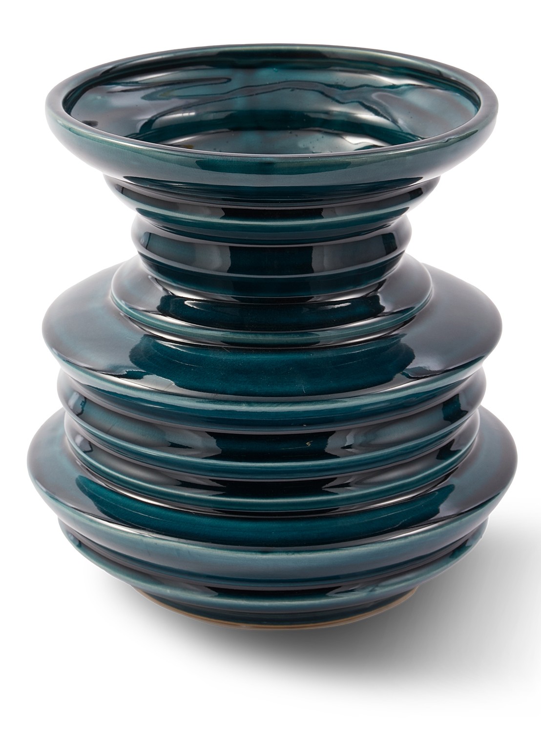 POLSPOTTEN Stacked Plates vaas 23 cm - detail 5 zeegroen