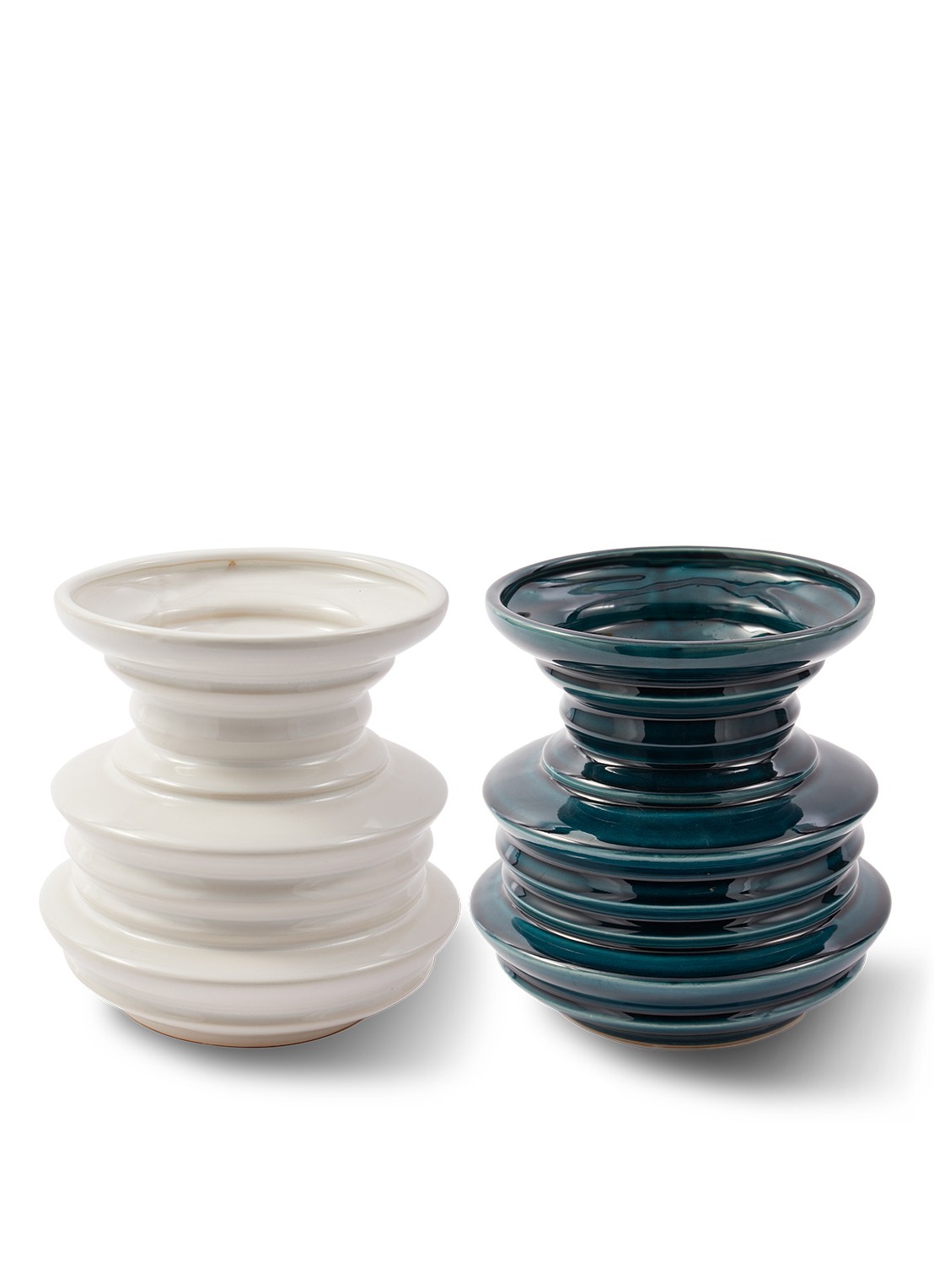 POLSPOTTEN Stacked Plates vaas 23 cm - detail 7 zeegroen