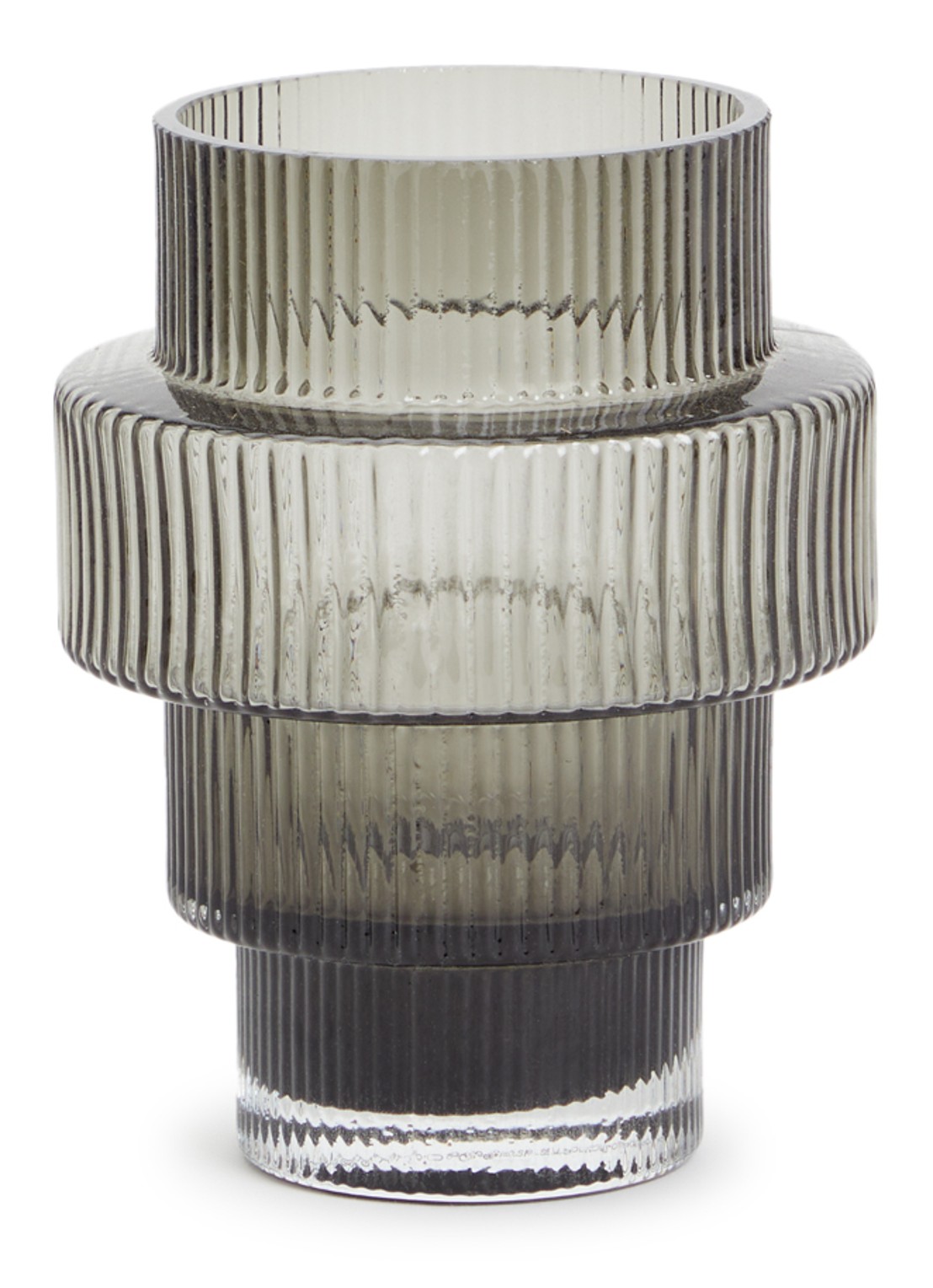 POLSPOTTEN Steps kandelaar 15 cm - voorkant grijs