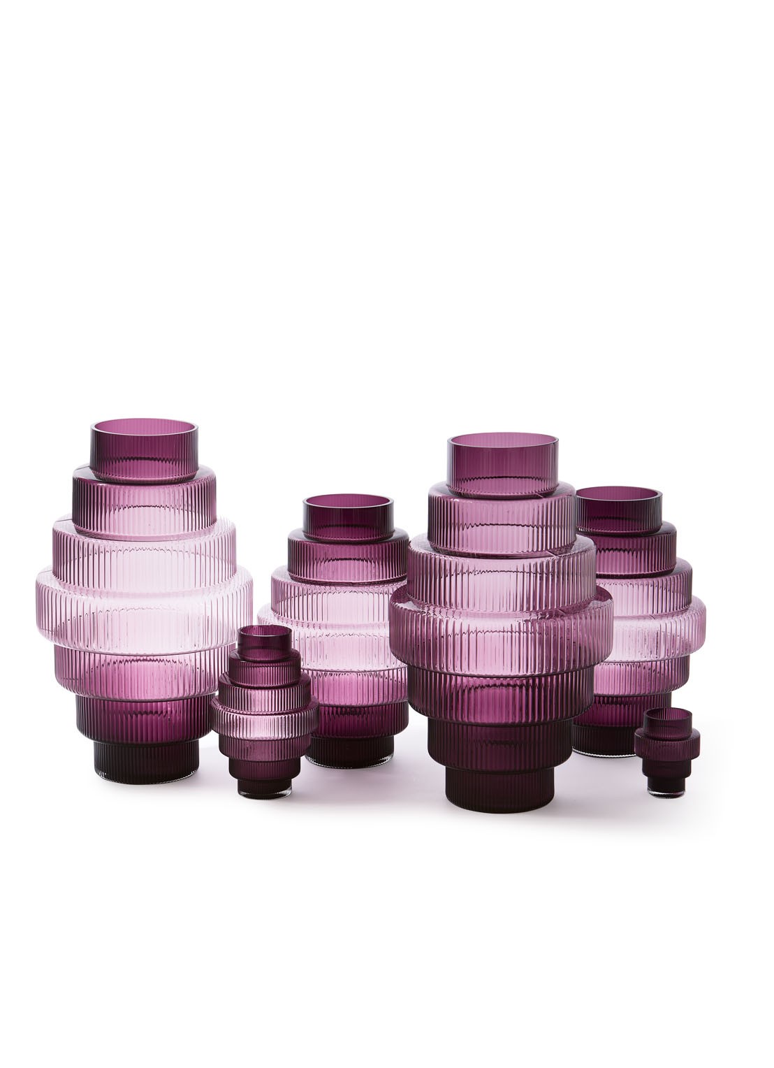 POLSPOTTEN Steps vaas 30 cm - detail 3 paars