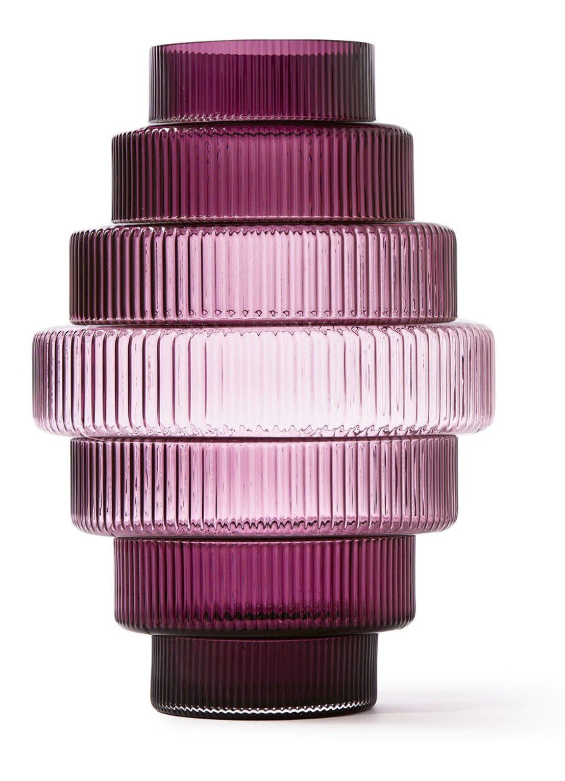 POLSPOTTEN Steps vaas 30 cm - voorkant 4 paars