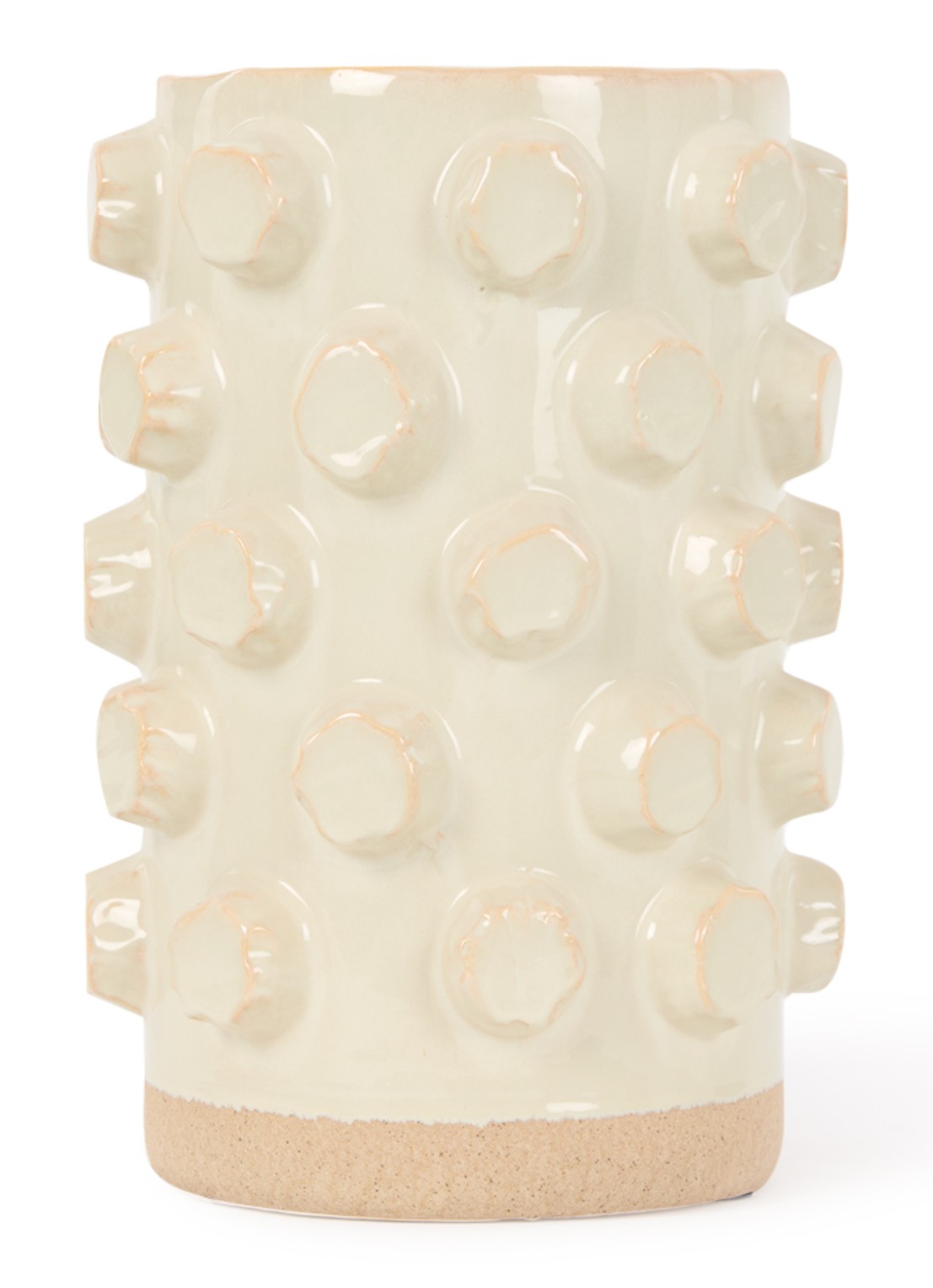 POLSPOTTEN Structure M vaas 40 cm - voorkant beige