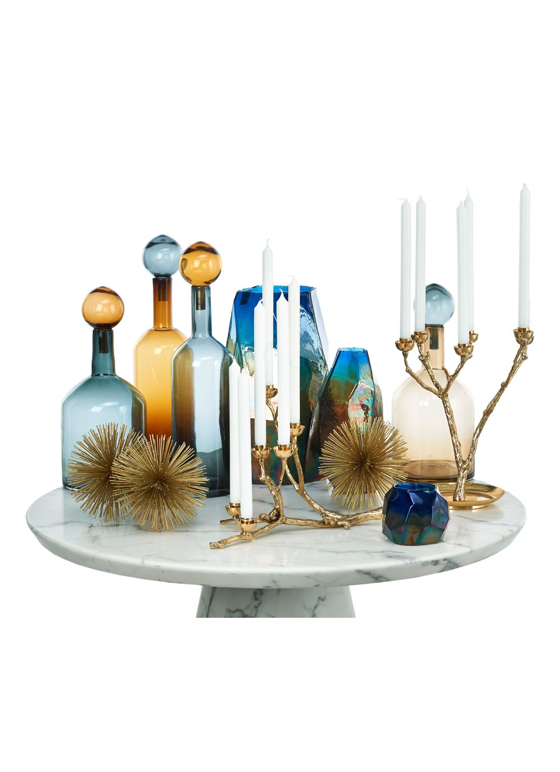 POLSPOTTEN Twiggy kandelaar 36 cm - voorkant 2 goud