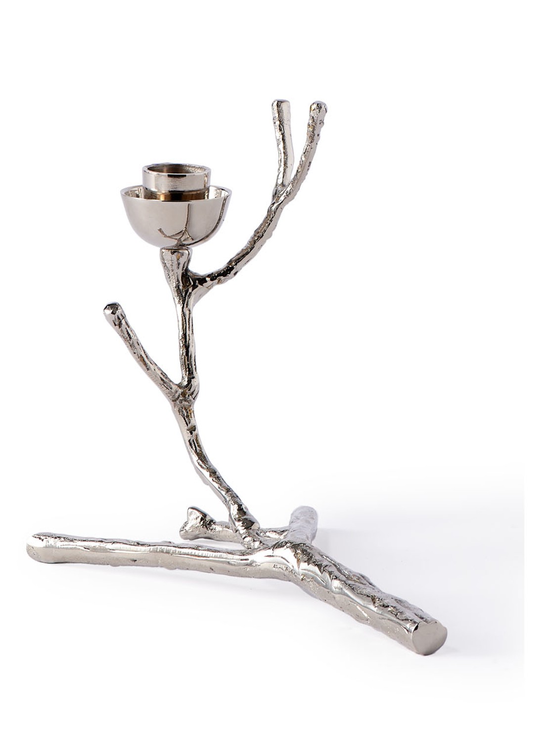 POLSPOTTEN Twiggy kandelaar XS 14 cm - voorkant 4 zilver
