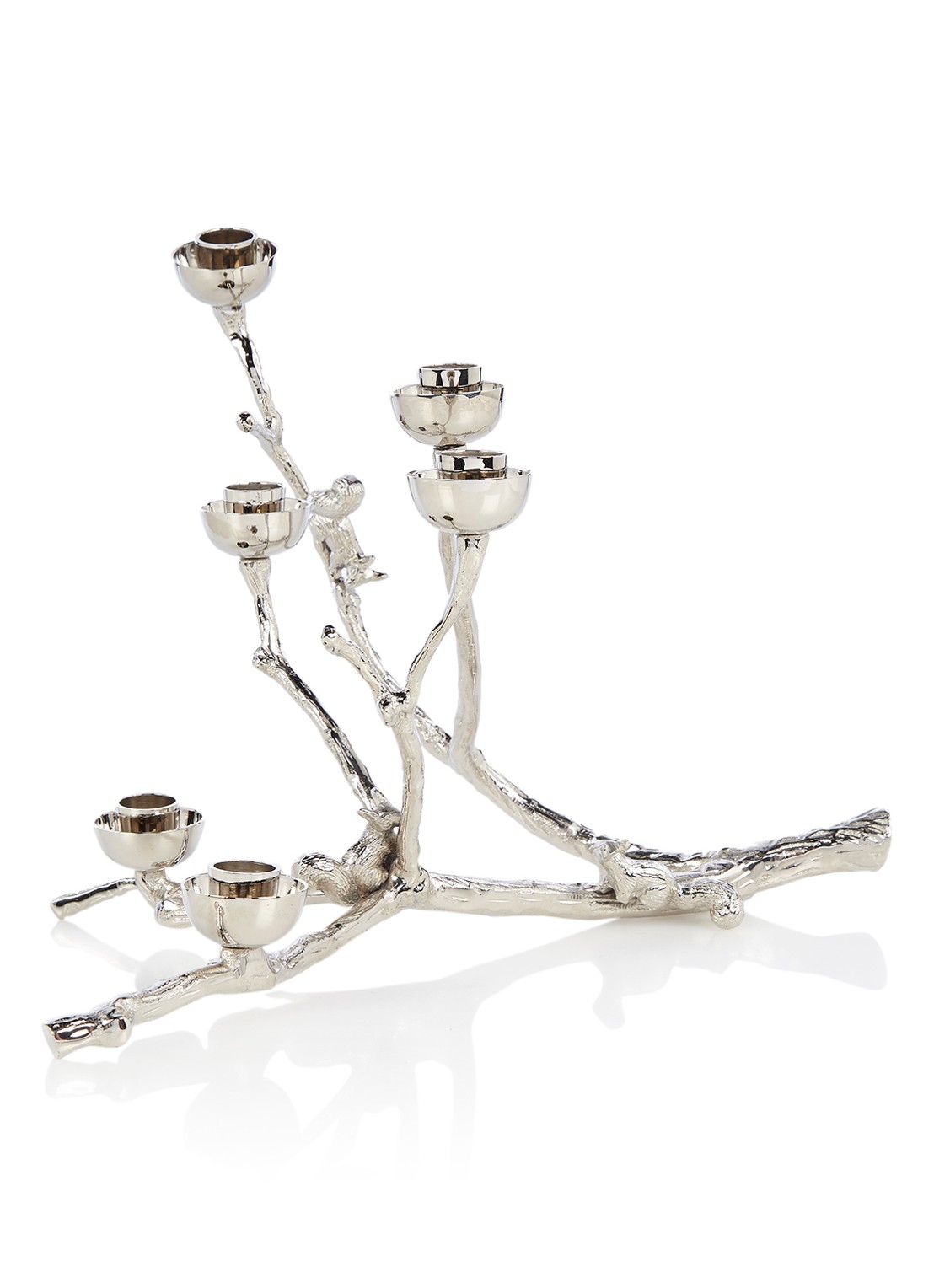 POLSPOTTEN Twiggy with Squirrels kandelaar 24 cm - voorkant zilver