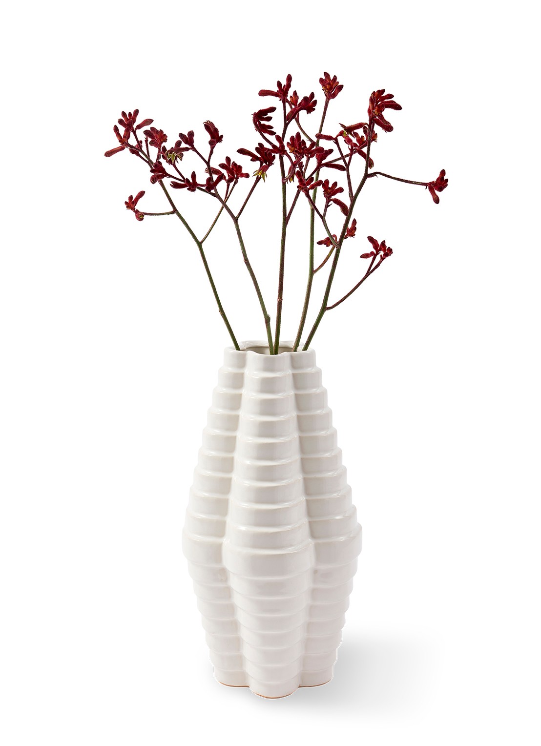 POLSPOTTEN Vaas 44 cm - detail 3 wit