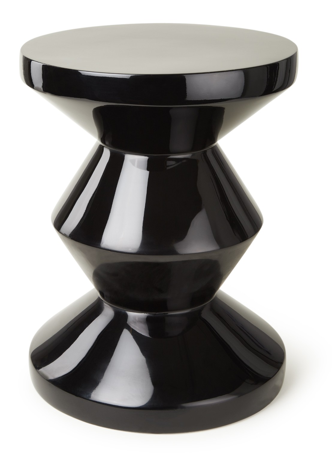 POLSPOTTEN Zig Zag kruk 35,5 cm - voorkant zwart