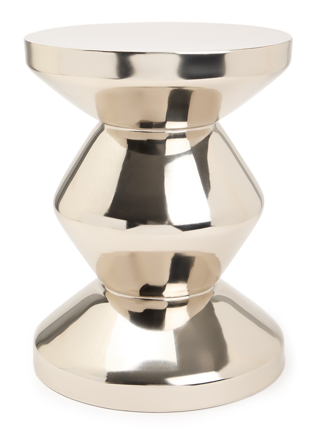 POLSPOTTEN Zig Zag kruk Ø35,5 cm - voorkant zilver