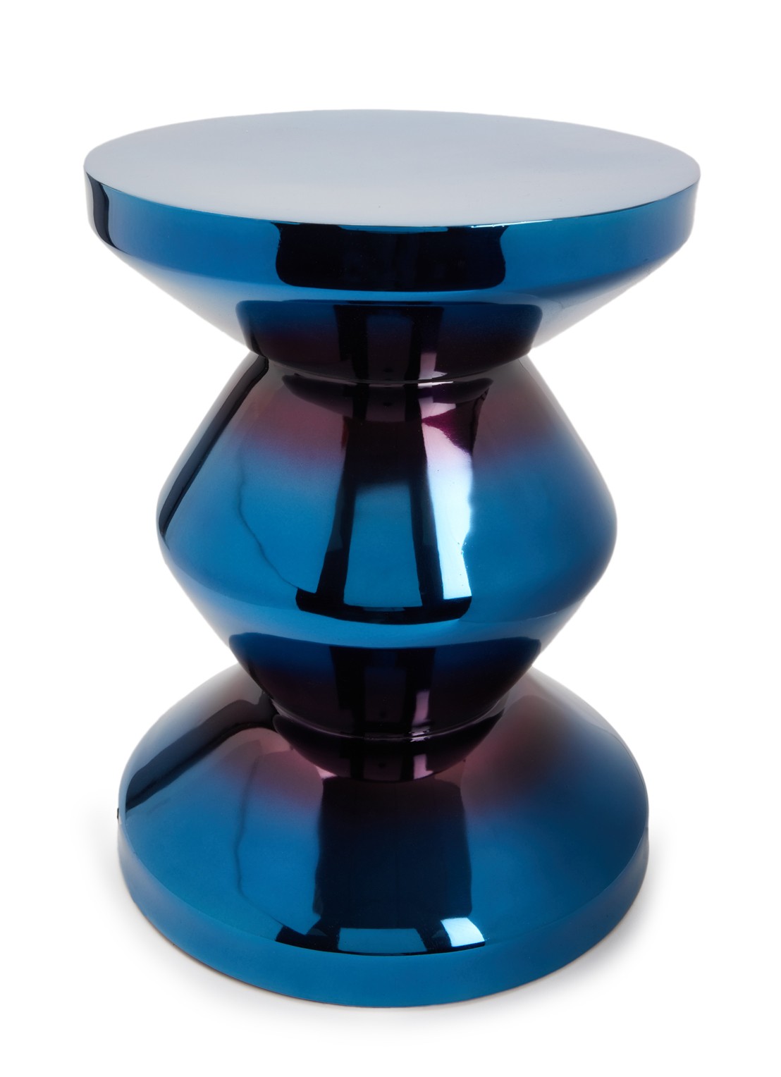 POLSPOTTEN Zig Zag kruk 46 cm - voorkant 2 blauw