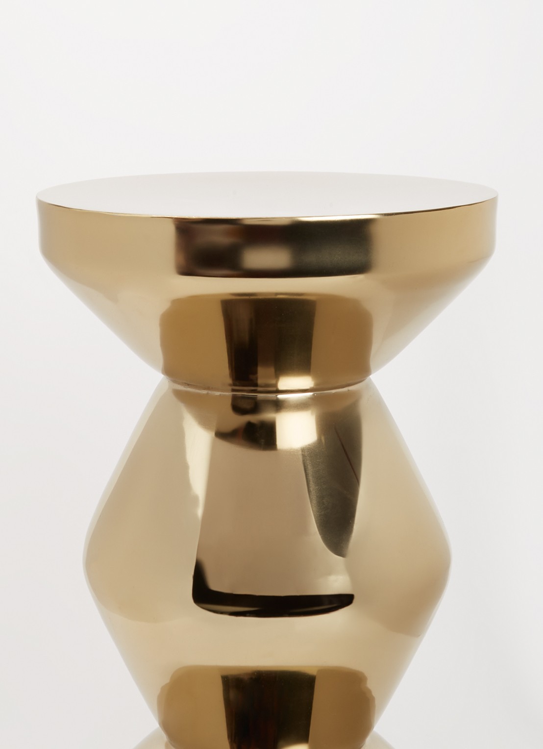 POLSPOTTEN Zig Zag kruk 46 cm - voorkant 2 goud
