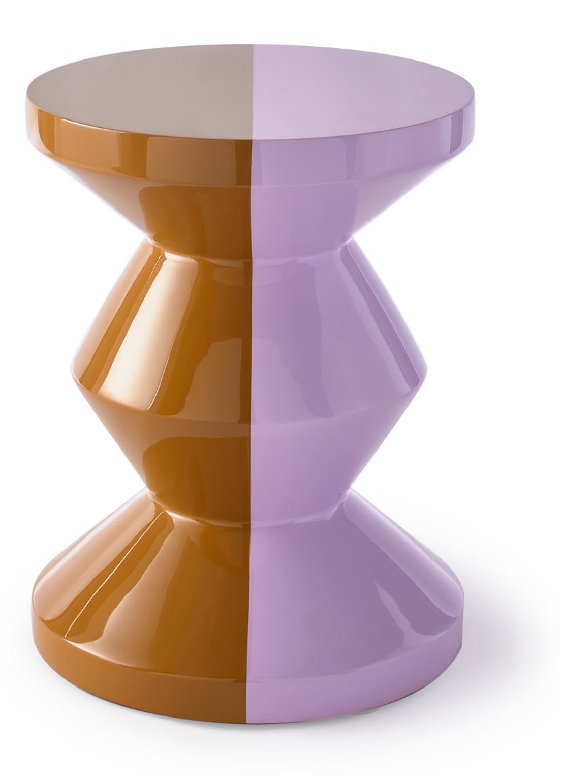 POLSPOTTEN Zig Zag kruk 46 cm - voorkant lila